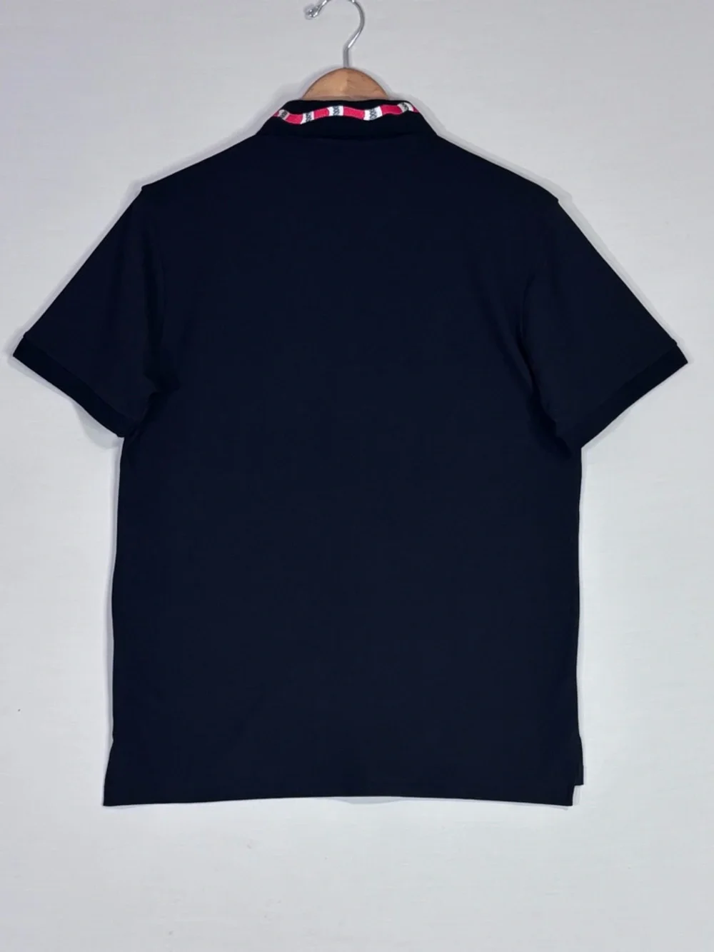 Gucci Men's Black Polo with Embroidered Collar